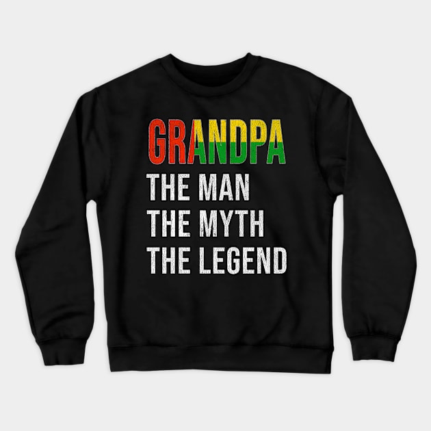 Grand Father Bissau Guinean Grandpa The Man The Myth The Legend - Gift for Bissau Guinean Dad With Roots From  Guinea Bissau Crewneck Sweatshirt by Country Flags